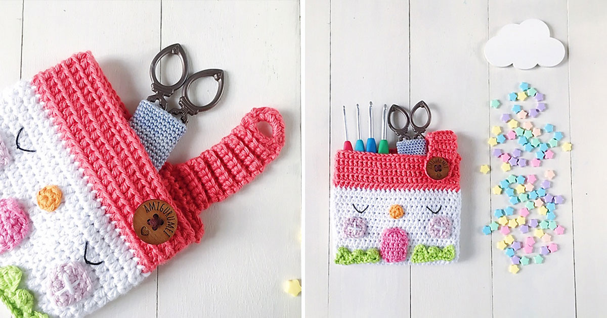 Easy House Pouch Crochet Free Pattern