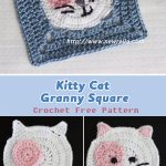 Kitty Cat  Granny Square Crochet Free Pattern