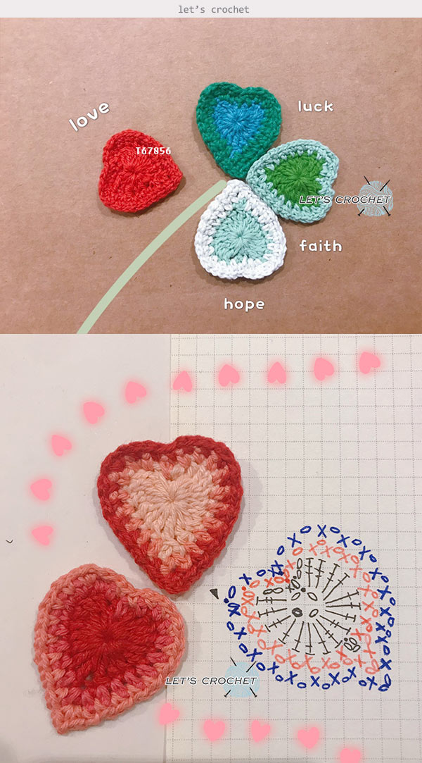 Easy Heart Coaster Crochet Free Diagram