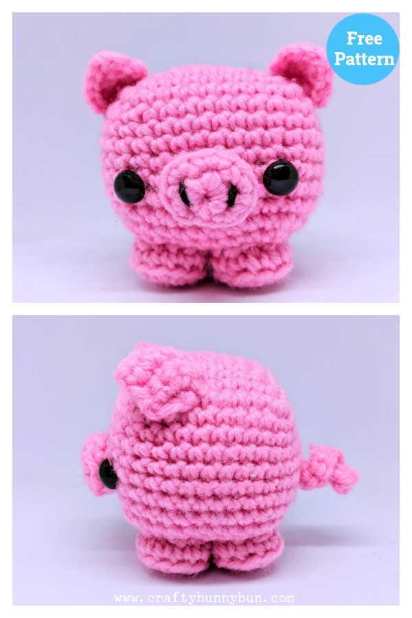 Cube Piggy Pig Amigurumi Crochet Free Pattern