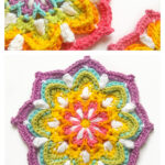 Vintage Rainbow Mandala Crochet Free Pattern