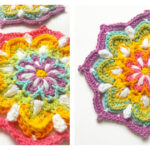 Vintage Rainbow Mandala Crochet Free Pattern