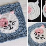 Kitty Cat  Granny Square Crochet Free Pattern