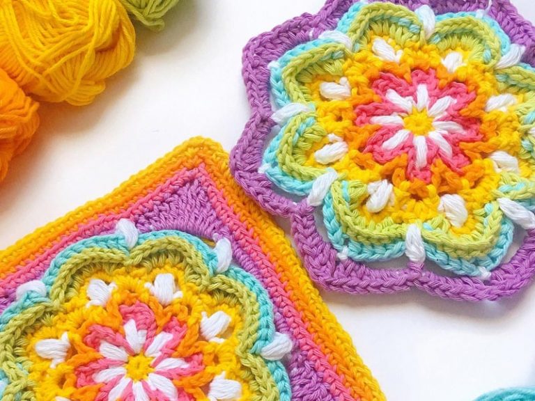 Vintage Rainbow Mandala Crochet Free Pattern