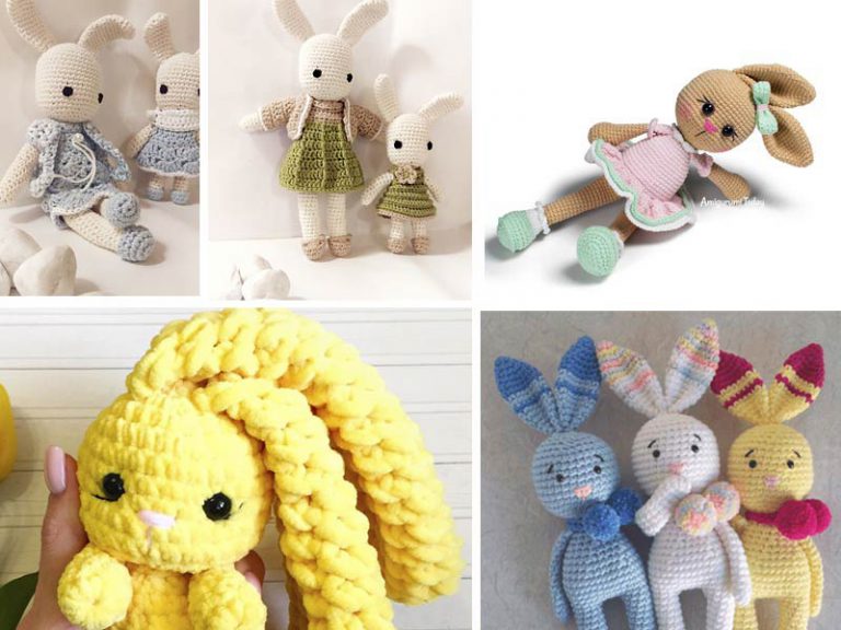 4 Amigurumi Bunny Family Crochet Free Pattern