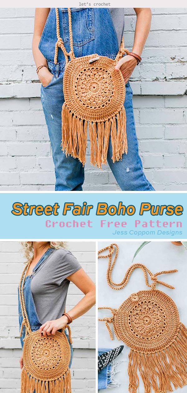 Free Crochet Boho Bag Pattern | Crochet purse patterns, Crochet bag pattern  free, Crochet boho bag pattern