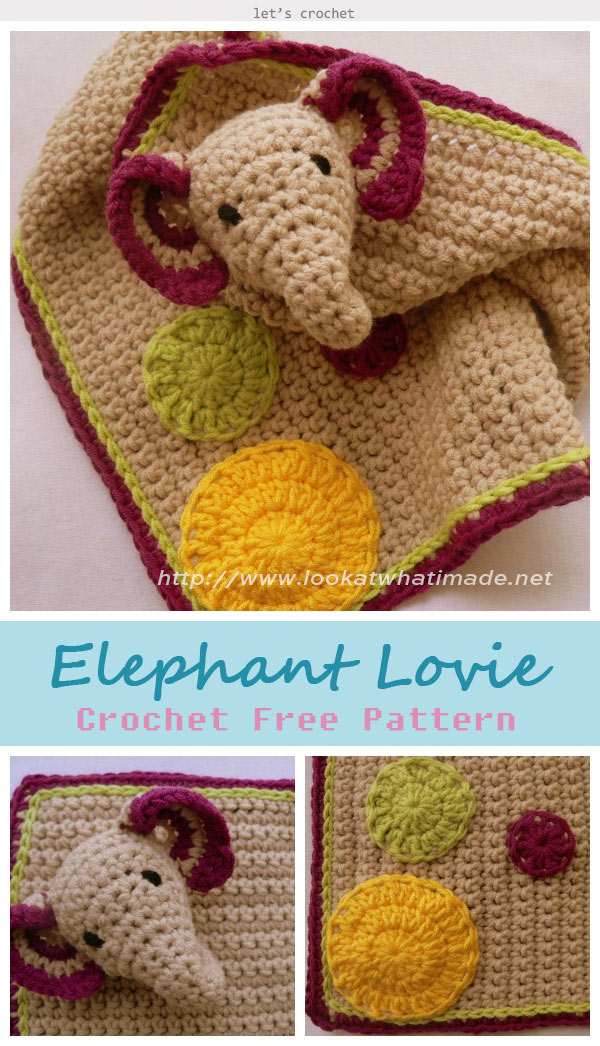 Elephant Baby Lovey Blanket Crochet Free Pattern