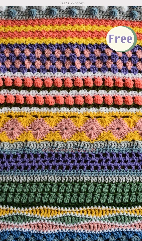 Stitch Sampler Scrapghan Free Crochet Pattern