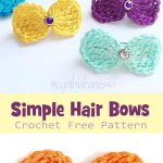 Simple Hair Bows Crochet Free Pattern