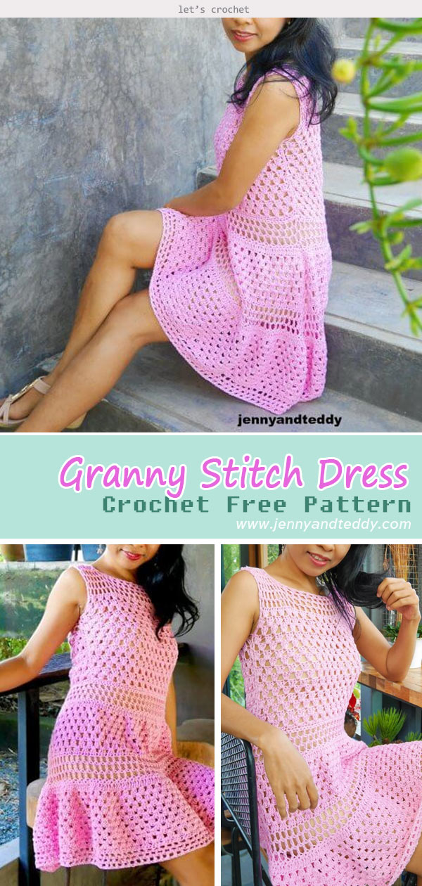 Granny Stitch Dress Crochet Free Pattern