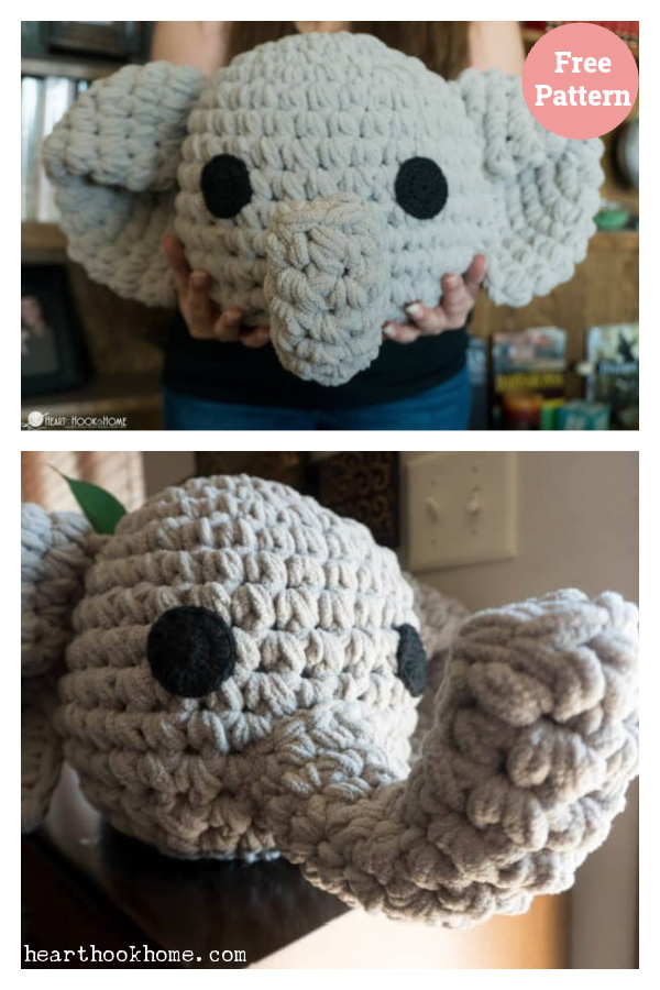 Elephant Pillow Crochet Free Pattern