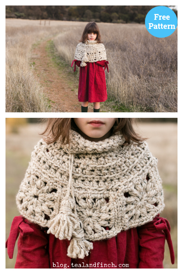 Granny Square Capelet Crochet Free Pattern