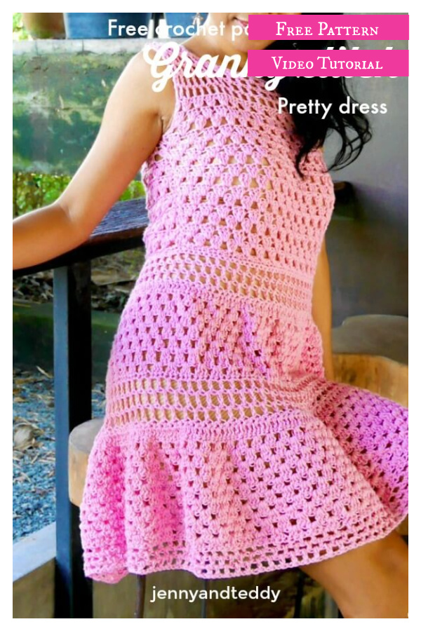 Granny Stitch Dress Crochet Free Pattern and Video Tutorial