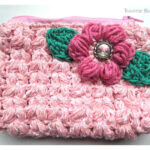 Puff Zip Flower Wallet Free Crochet Pattern