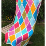 Summer Harlequin Blanket Crochet Free Pattern