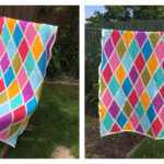 Summer Harlequin Blanket Crochet Free Pattern