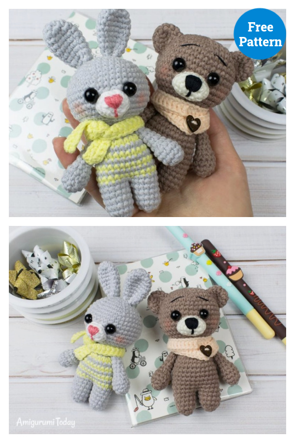 Tiny Bunny and Bear Amigurumi Free Crochet Pattern