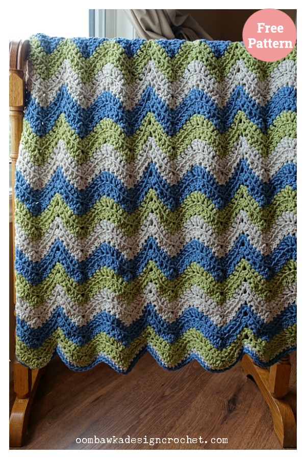 Tranquil Waves Ripple Blanket Free Crochet Pattern