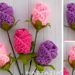 Crochet Simple Origami Rose Flower Free Pattern and Video Tutorial