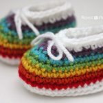 Rainbow Baby Booties Crochet Free Pattern