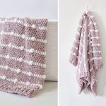Crochet Velvet Dotted Lines Blanket Free Pattern