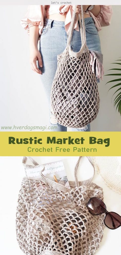 Rustic Market Bag Crochet Free Pattern