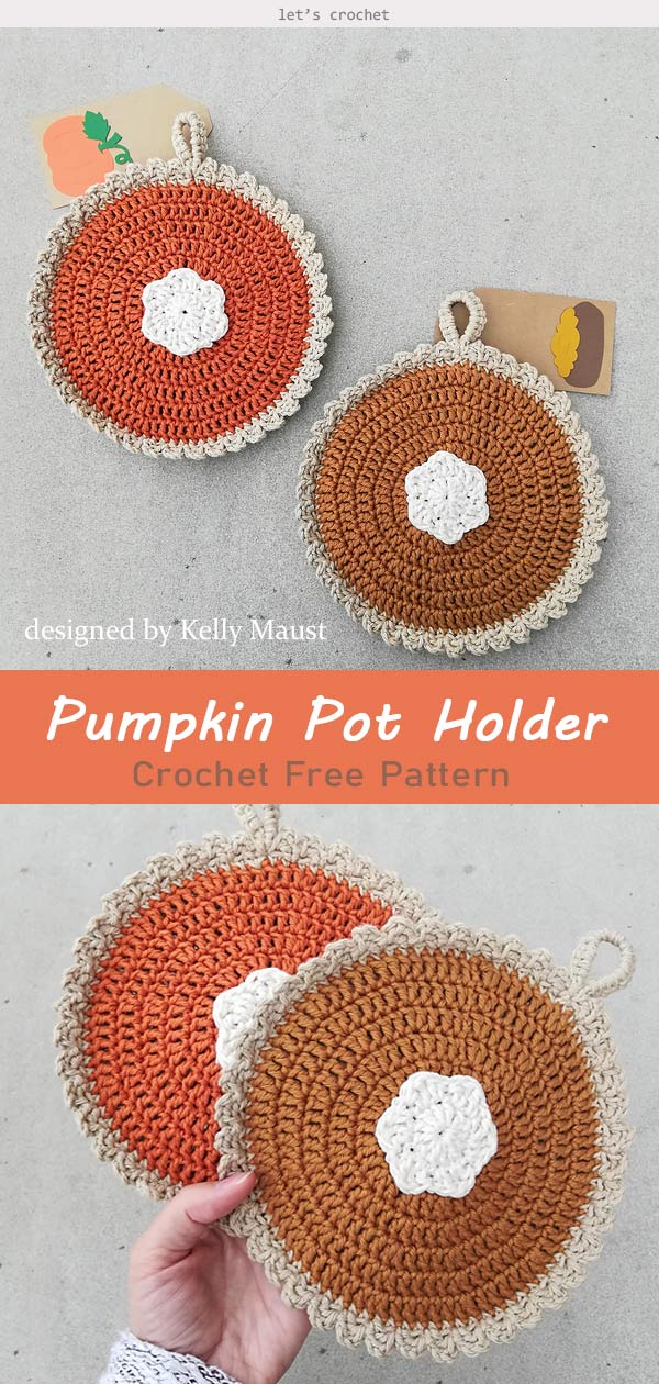 Crochet Pumpkin Pie Pot Holder Free Pattern