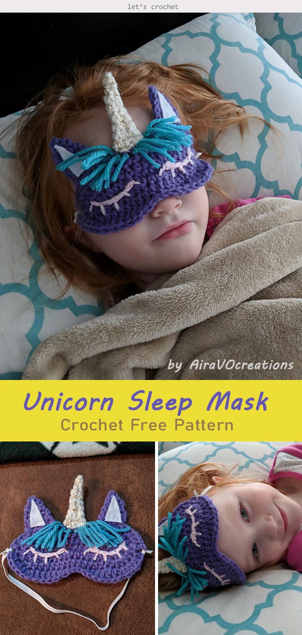 Child s Unicorn Sleep Mask Crochet Free Pattern