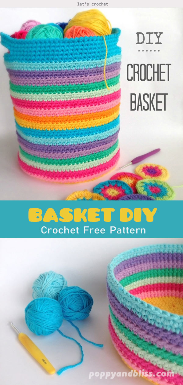 Crochet Basket DIY Free Pattern