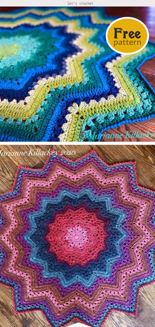 Compass Star Blanket Crochet Free Pattern