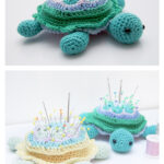 African Flower Turtle Pincushion Free Crochet Pattern
