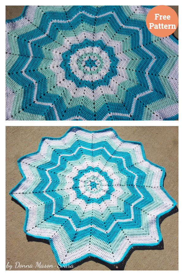 Beginners Round Ripple Blanket Crochet Free Pattern