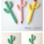 Cactus Pen And Pencil Cozy Free Crochet Pattern and Video Tutorial