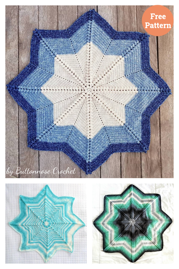 Compass Star Blanket Crochet Free Pattern