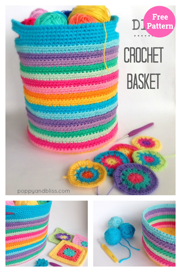 Crochet Basket DIY Free Pattern