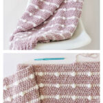 Crochet Velvet Dotted Lines Blanket Free Pattern