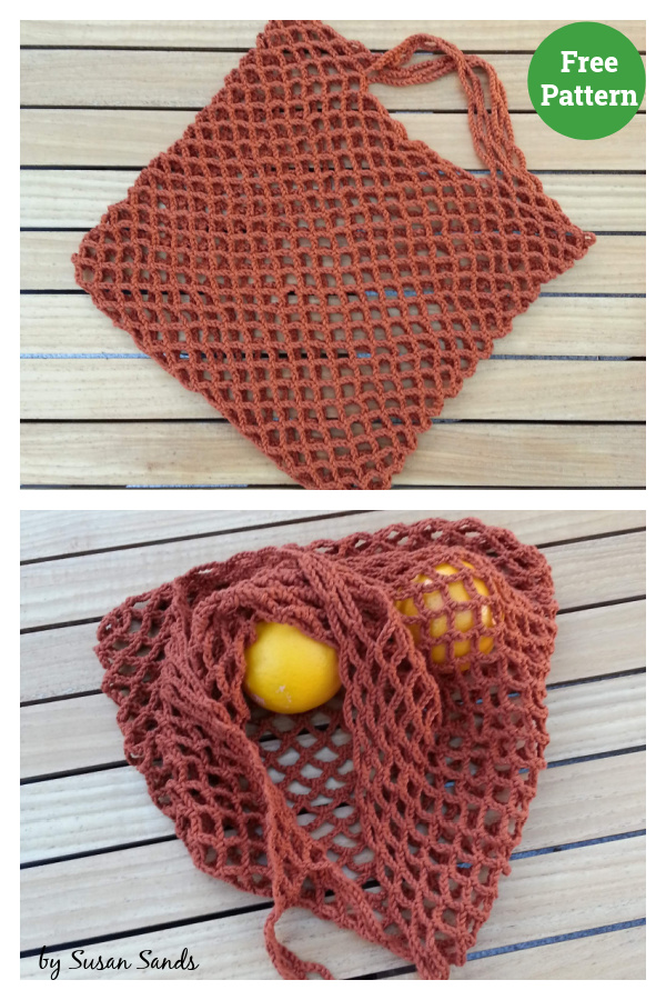 Easy Mesh Grocery Bag Crochet Free Pattern