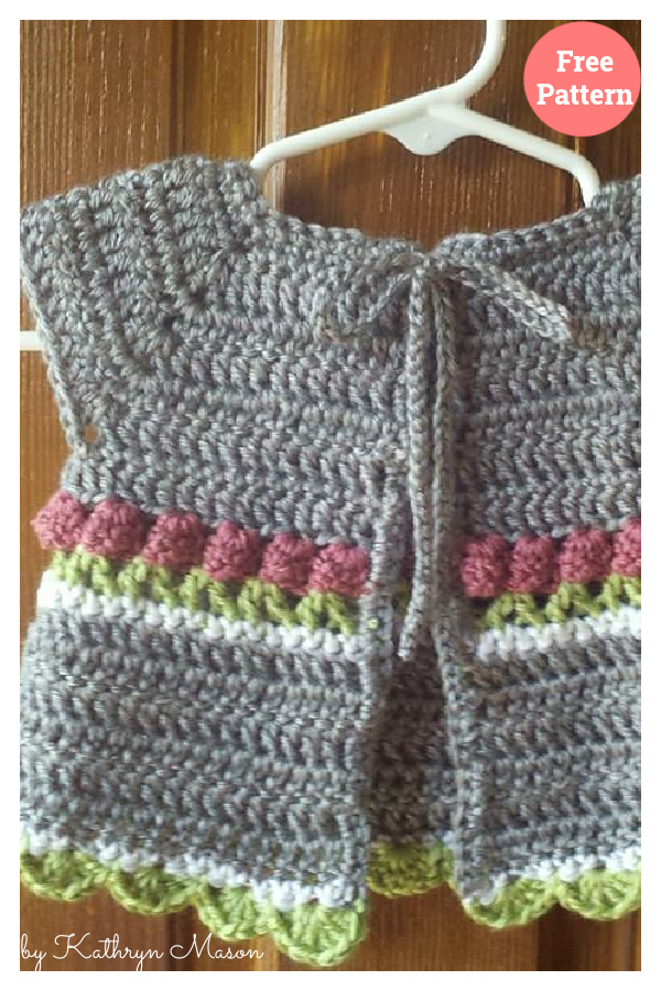 Little Roses Baby Cardigan Free Crochet Pattern