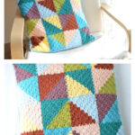 Pastel Triangles Pillow Crochet Free Pattern