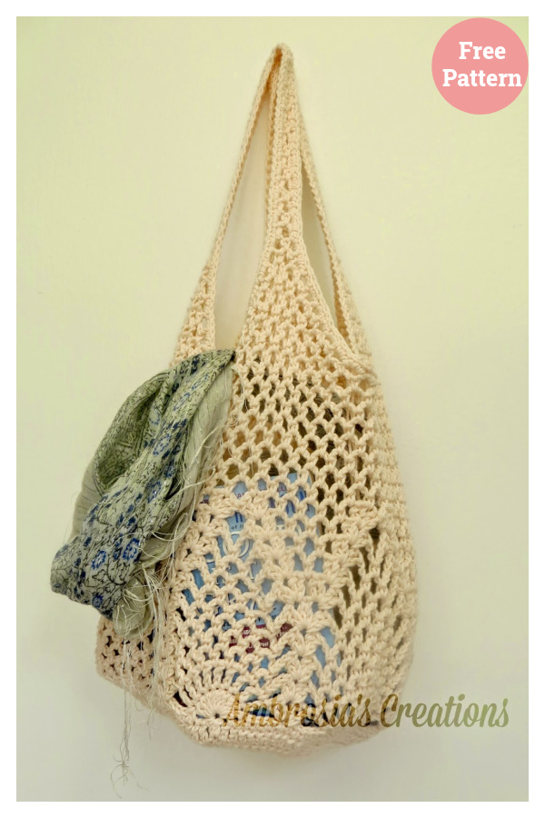 Pineapple Market Bag Crochet Free Pattern