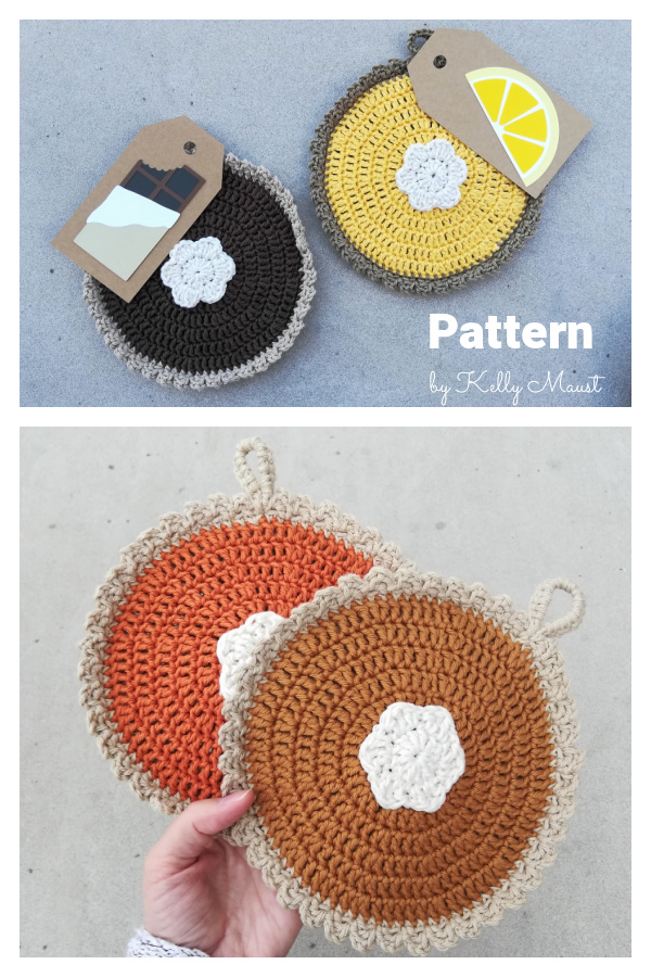 Crochet Pumpkin Pie Pot Holder Free Pattern