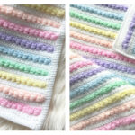 Rainbow Puff Baby Blanket Crochet Pattern