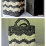 Square Wide Striped Basket Free Crochet Pattern