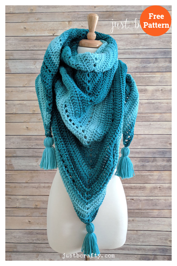 Triangle Shawl Free Crochet Pattern