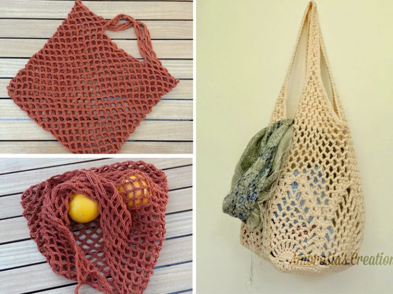 Easy Mesh Grocery Bag Crochet Free Pattern