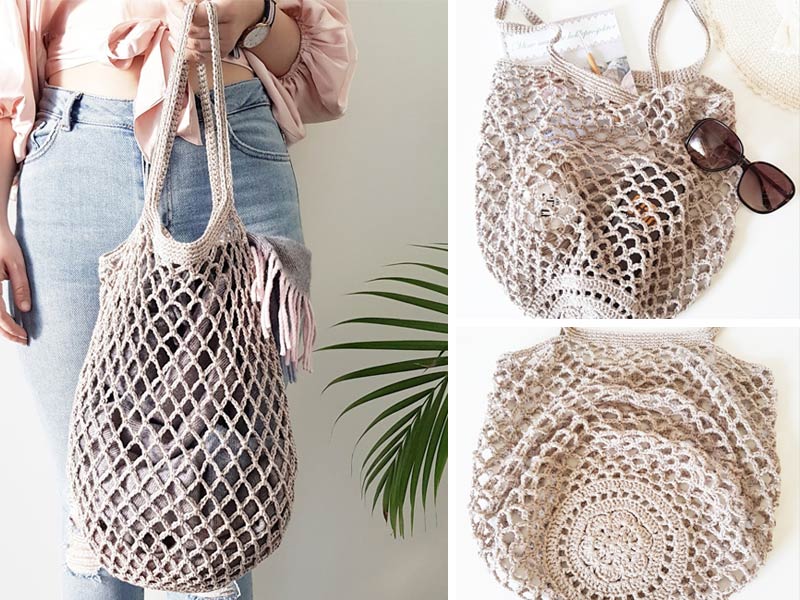 Rustic Market Bag Crochet Free Pattern