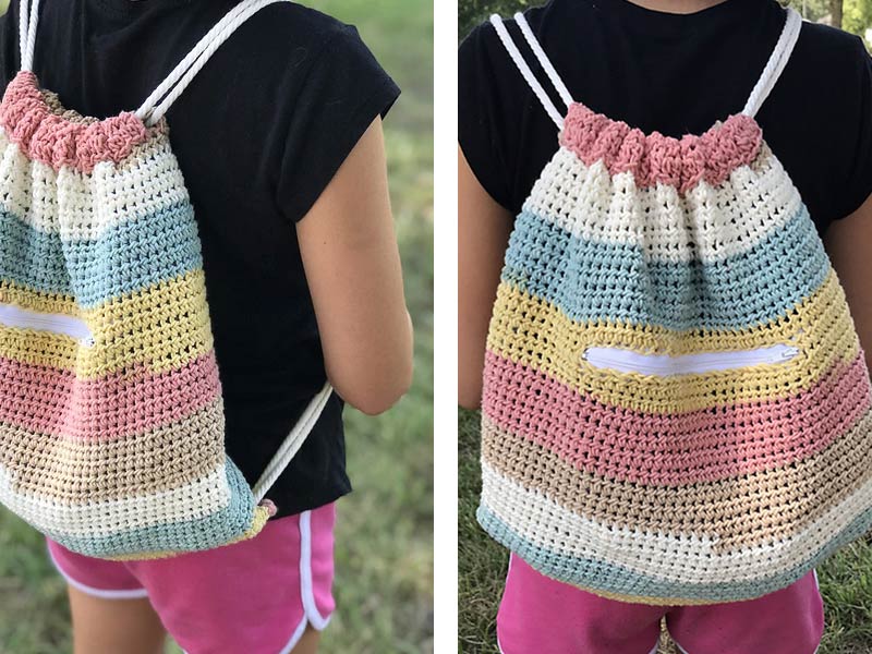 Cinch Sack Bag Crochet Free Pattern