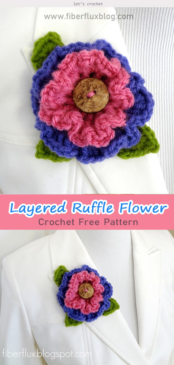 Layered Ruffle Flower Free Crochet Pattern