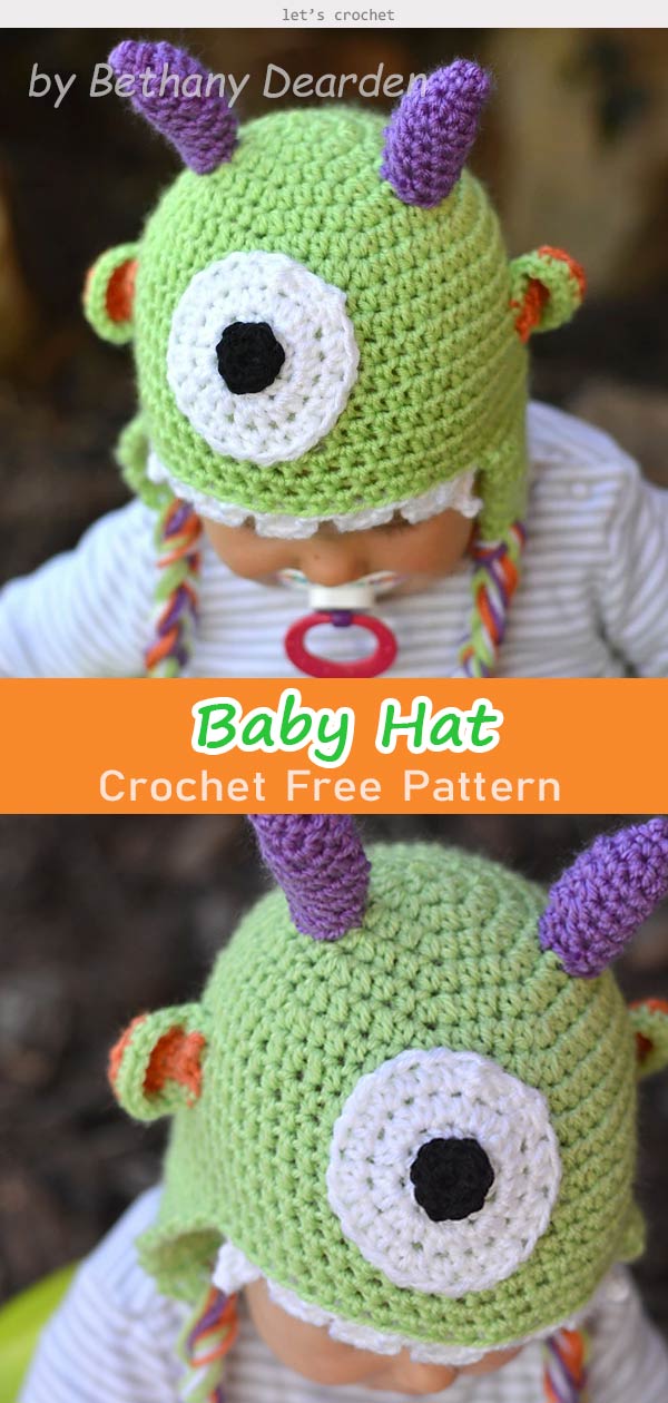 Littlest Monster Baby Hat Crochet Free Pattern