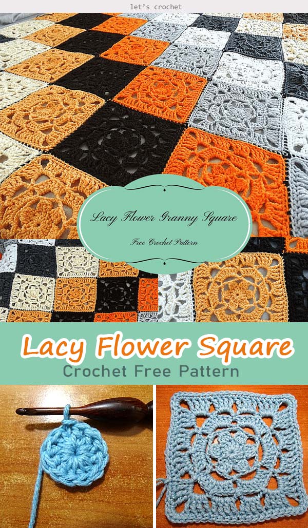 Lacy Flower Granny Square Free Crochet Pattern